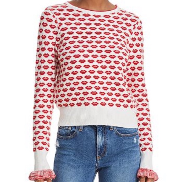 French Connection Sweaters - French Connection Kiss Print Sydney Sweater